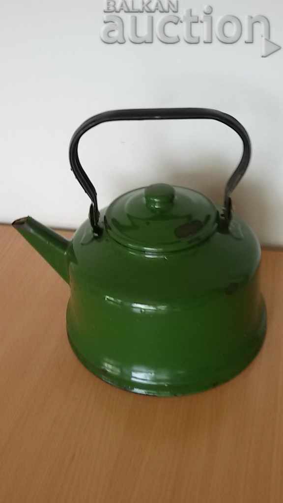 Auction  large retro vintage enameled teapot 50s