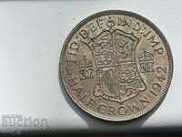 Половин краун 1942 Великобритания сребро