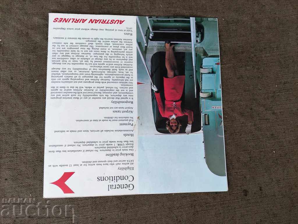 Meet Austrian Interline Program 1973/74 Austrian airlines with price 30.00 BGN | € 15.34