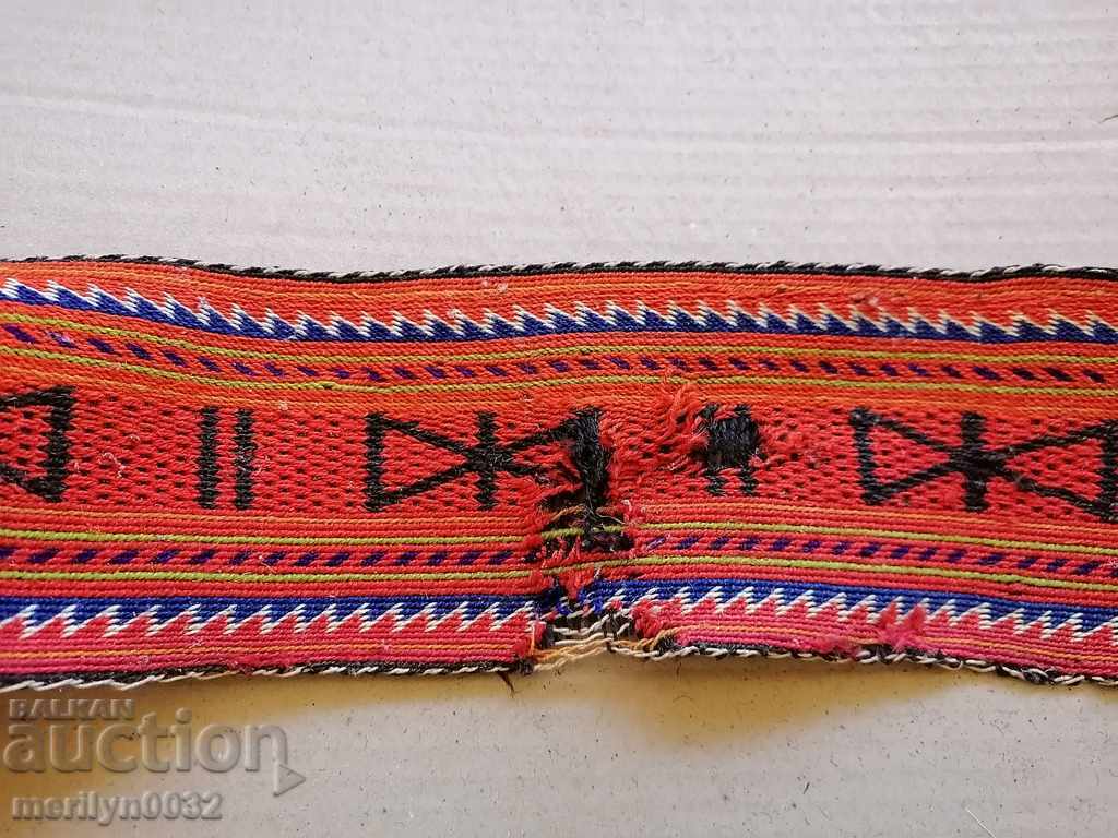 Old hand-knitted belt sash belt costume - 6