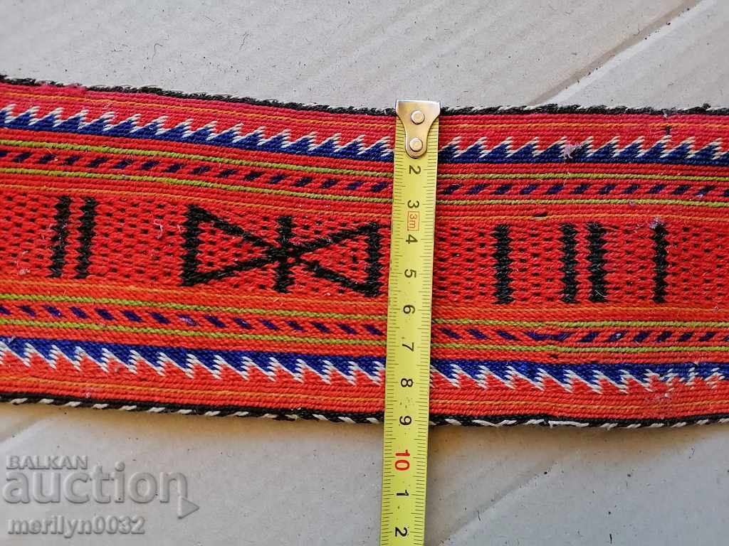 Old hand-knitted belt sash belt costume - 7