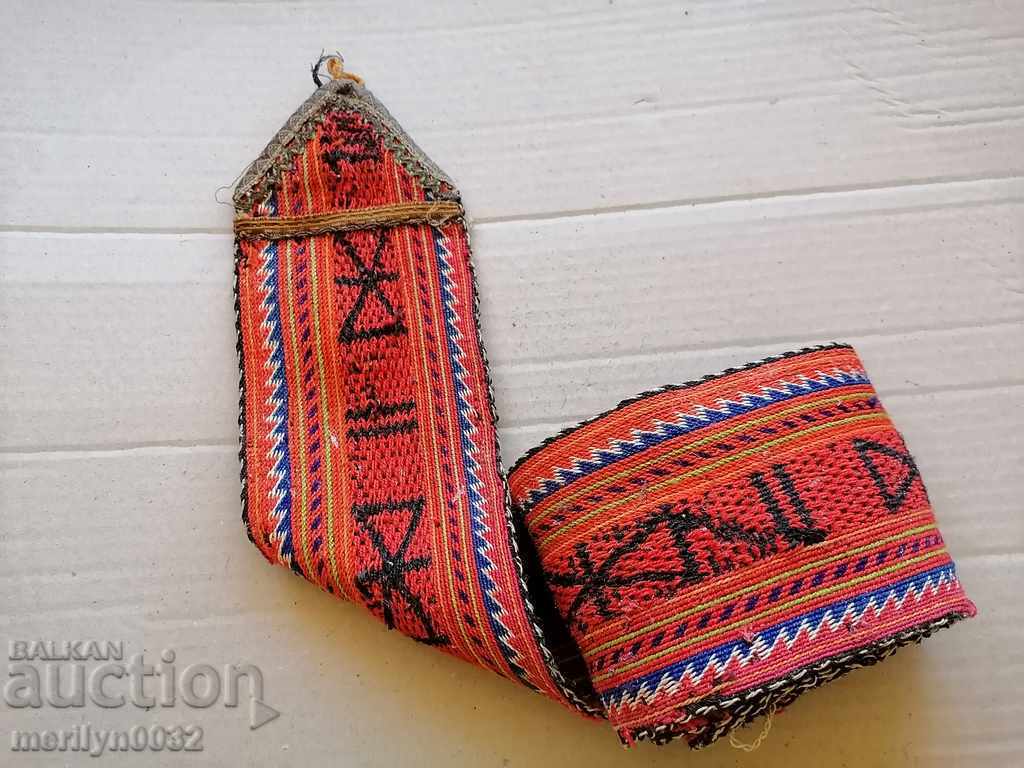 Old hand-knitted belt sash belt costume