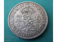 England 2 Shillings 1945 Silver Rare