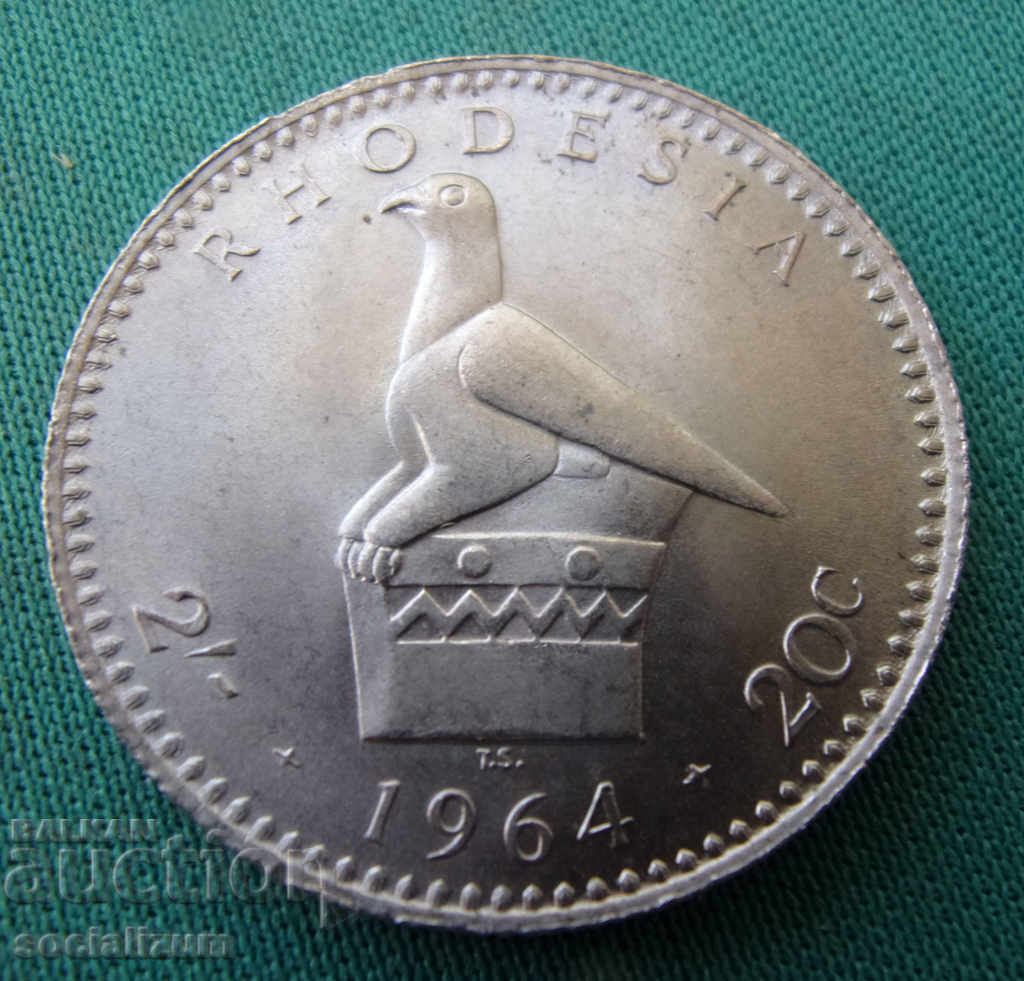 Rhodesia 2 Shilling 1964 Rare