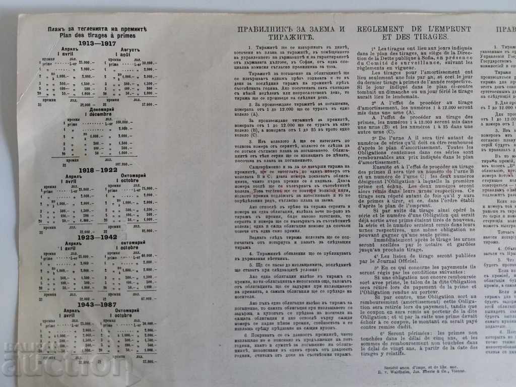 Delivery of 1912 BOND RED CROSS WAR KINGDOM OF BULGARIA Delivery of 1912 BOND RED CROSS WAR KINGDOM OF BULGARIA