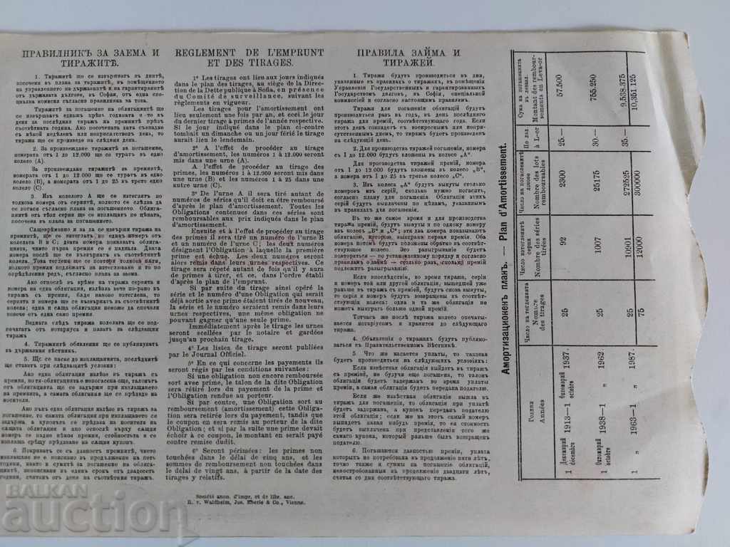 1912 BOND RED CROSS WAR KINGDOM OF BULGARIA - 5 1912 BOND RED CROSS WAR KINGDOM OF BULGARIA - 5