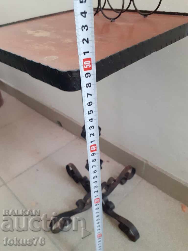 Old wrought iron telephone table - 5 Old wrought iron telephone table - 5