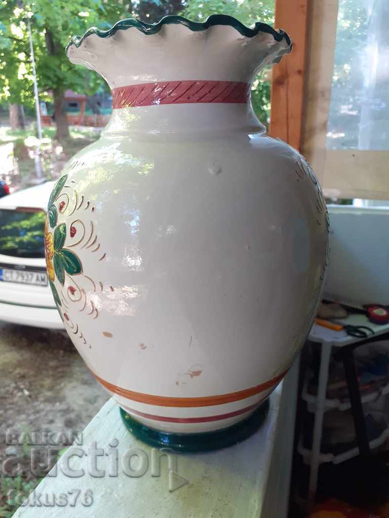 Auction  Very beautiful old hand-painted ceramic vase - Italy