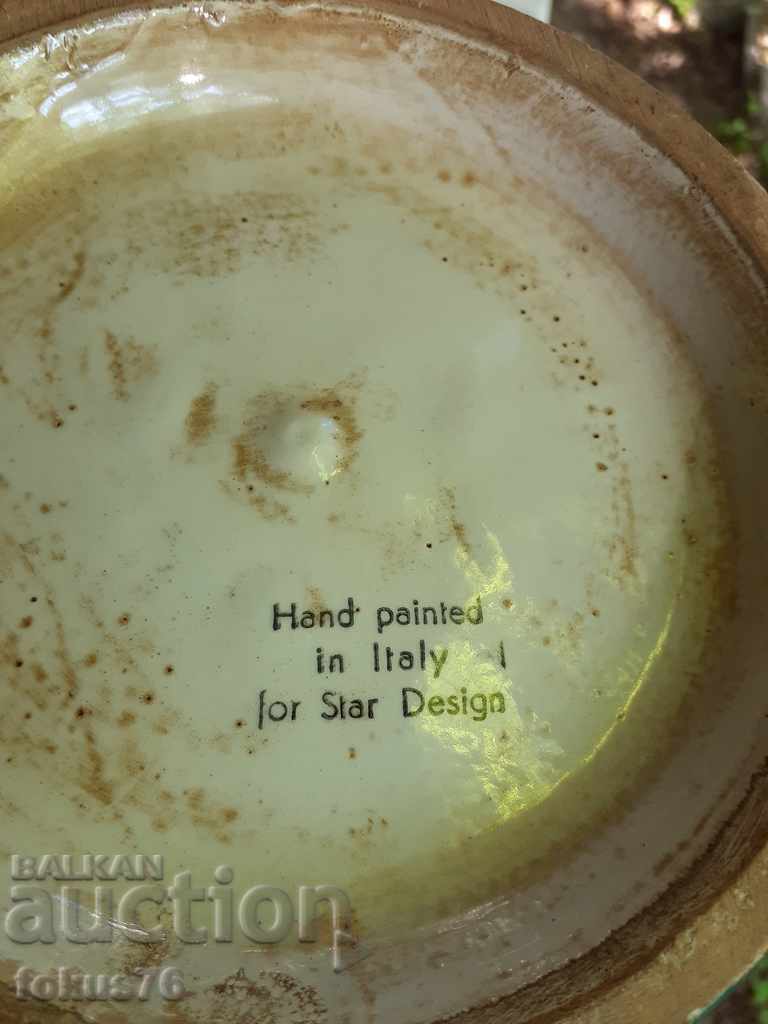 Very beautiful old hand-painted ceramic vase - Italy - 6