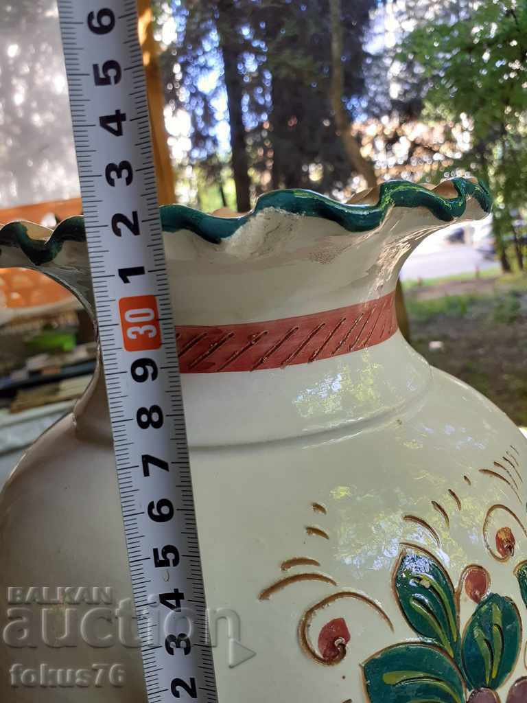 Very beautiful old hand-painted ceramic vase - Italy - 7