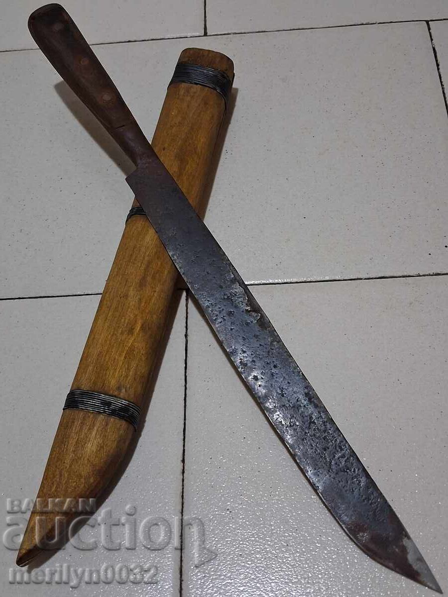 Σουγιάς βοσκού με θήκη, κεράτινη λαβή, βουβάλινο κέρατο, μπουγιούνοβιτς, καρακουλάκ - 7