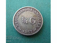 Ολλανδικές Αντίλλες ¼ Guilder 1957 Silver Rare