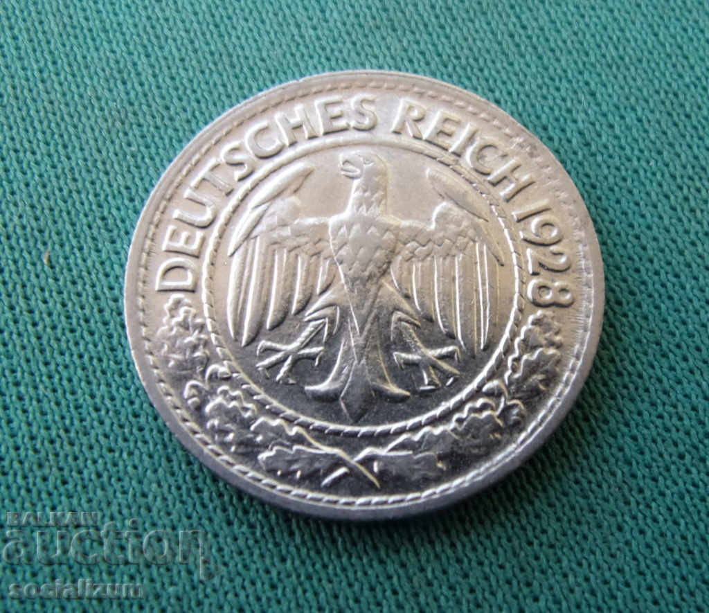 Weimar 50 Pfennig 1928 D Rare