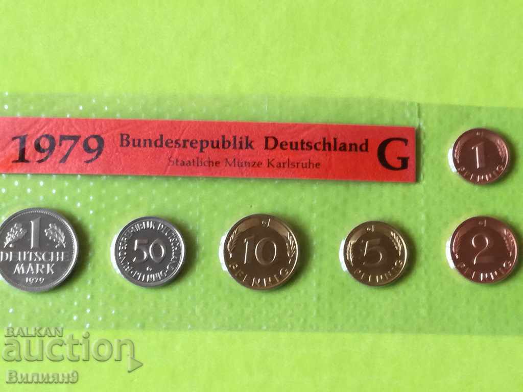 Σετ νομισμάτων αλλαγής Γερμανία 1979 "G" Απόδειξη