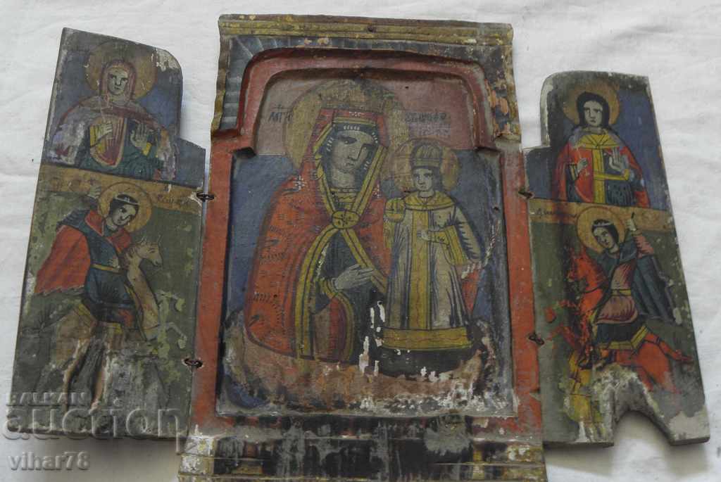 Old home icon, triptych
