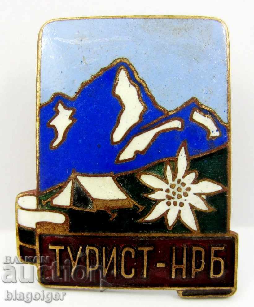 Insigna turistica-Turist NRB-Vint-Email-Soc cu preț 16.99 BGN | € 8.69