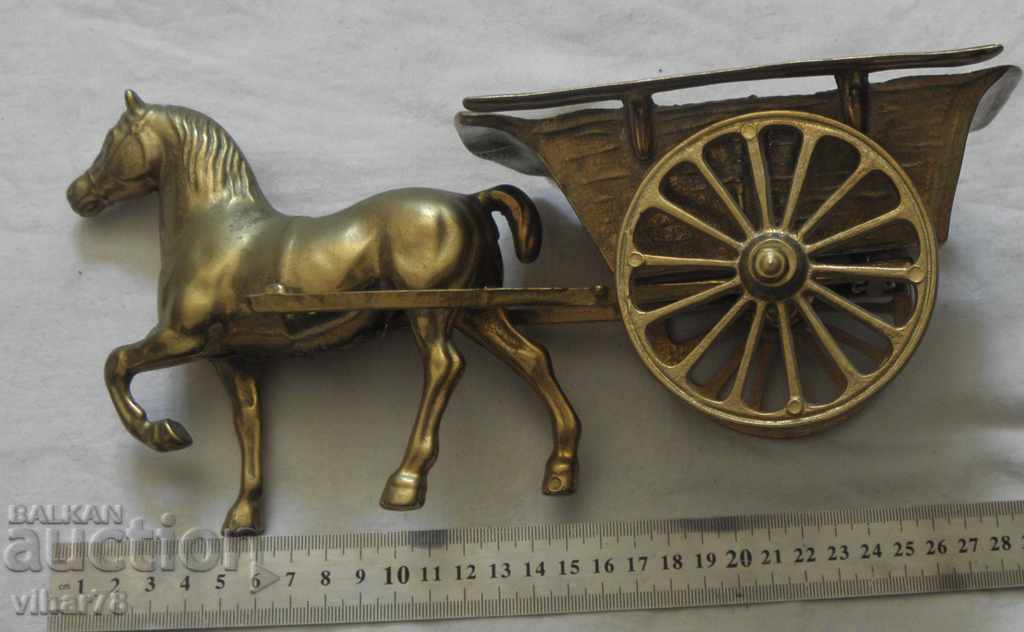 OLD BRONZE FIGURE STATUETTE A HORSE WITH A CHARIOT with price 179.99 BGN | € 92.03 OLD BRONZE FIGURE STATUETTE A HORSE WITH A CHARIOT with price 179.99 BGN | € 92.03