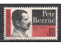 1967. Cehoslovacia. 100 de ani de la nașterea lui Petr Bezruč - poet
