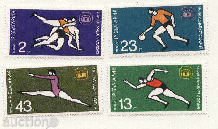 Чисти марки Универсиада 1977 от България
