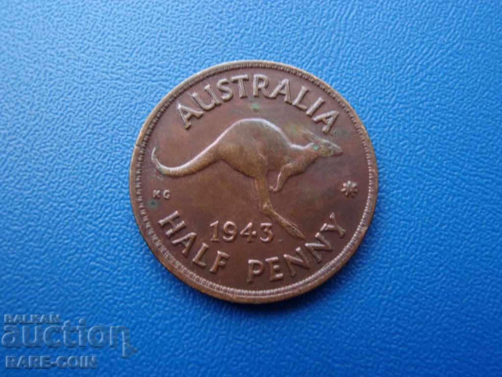 RS(26)  Австралия  ½  Пени  1943  Rare