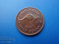 RS (26) Αυστραλία ½ Penny 1943 Rare