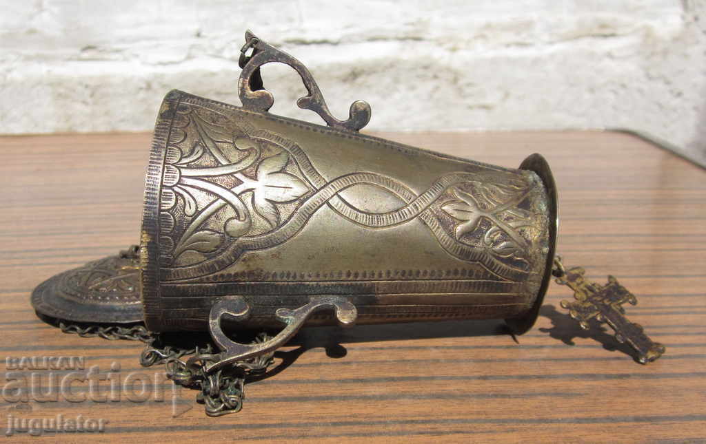 antique Bulgarian Renaissance homemade silver oil lamp with price 120.00 BGN | € 61.36 antique Bulgarian Renaissance homemade silver oil lamp with price 120.00 BGN | € 61.36
