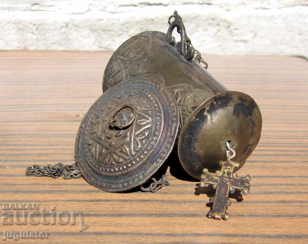 antique Bulgarian Renaissance homemade silver oil lamp - 5 antique Bulgarian Renaissance homemade silver oil lamp - 5