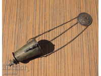 antique Bulgarian Renaissance homemade silver oil lamp