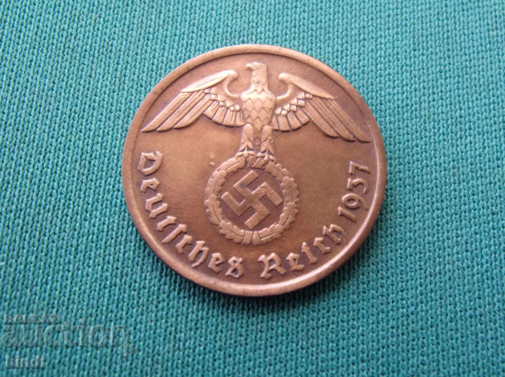 Germania III Reich 2 Pfennig 1937 D Rare