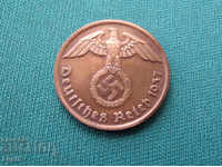 Germania III Reich 2 Pfennig 1937 D Rare