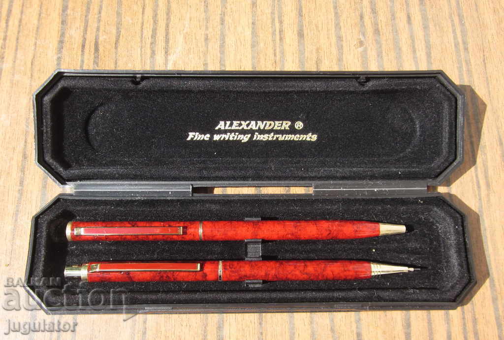 ALEXANDER gold-plated mechanical pencil and ballpoint pen set with price 35.00 BGN | € 17.90