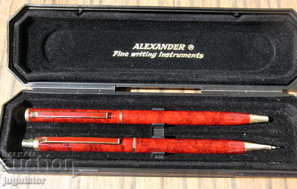 Auction  ALEXANDER gold-plated mechanical pencil and ballpoint pen set