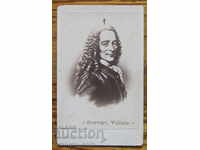 Παλιό φωτογραφικό χαρτόνι πορτρέτο Voltaire 19ος αιώνας