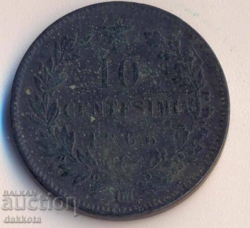 Italy 10 centizimi 1866 OM