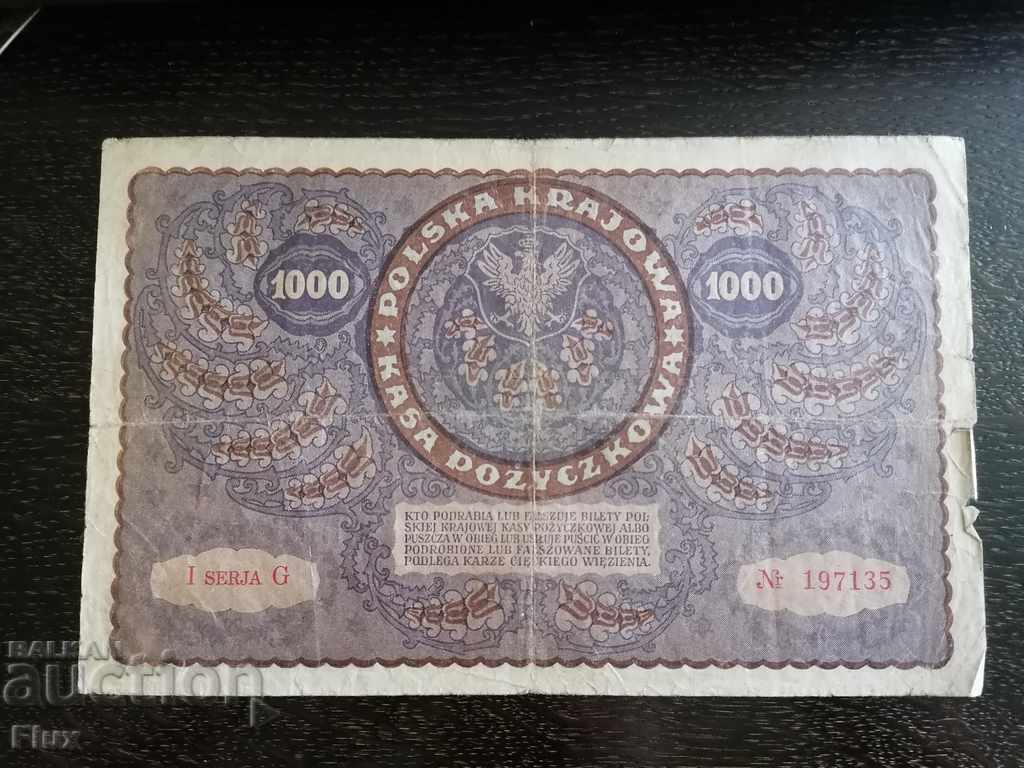 Delivery of Banknote - Poland - 1000 stamps 1917 Delivery of Banknote - Poland - 1000 stamps 1917
