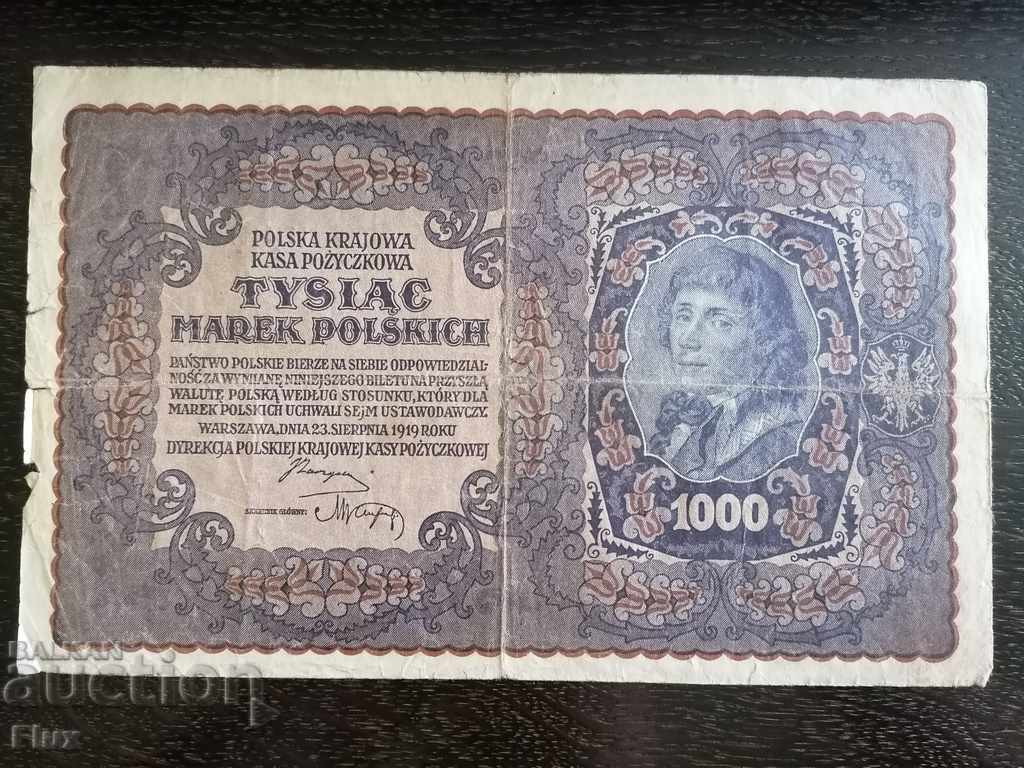 Banknote - Poland - 1000 stamps 1917