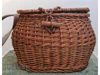 Old hand-woven fishing basket
