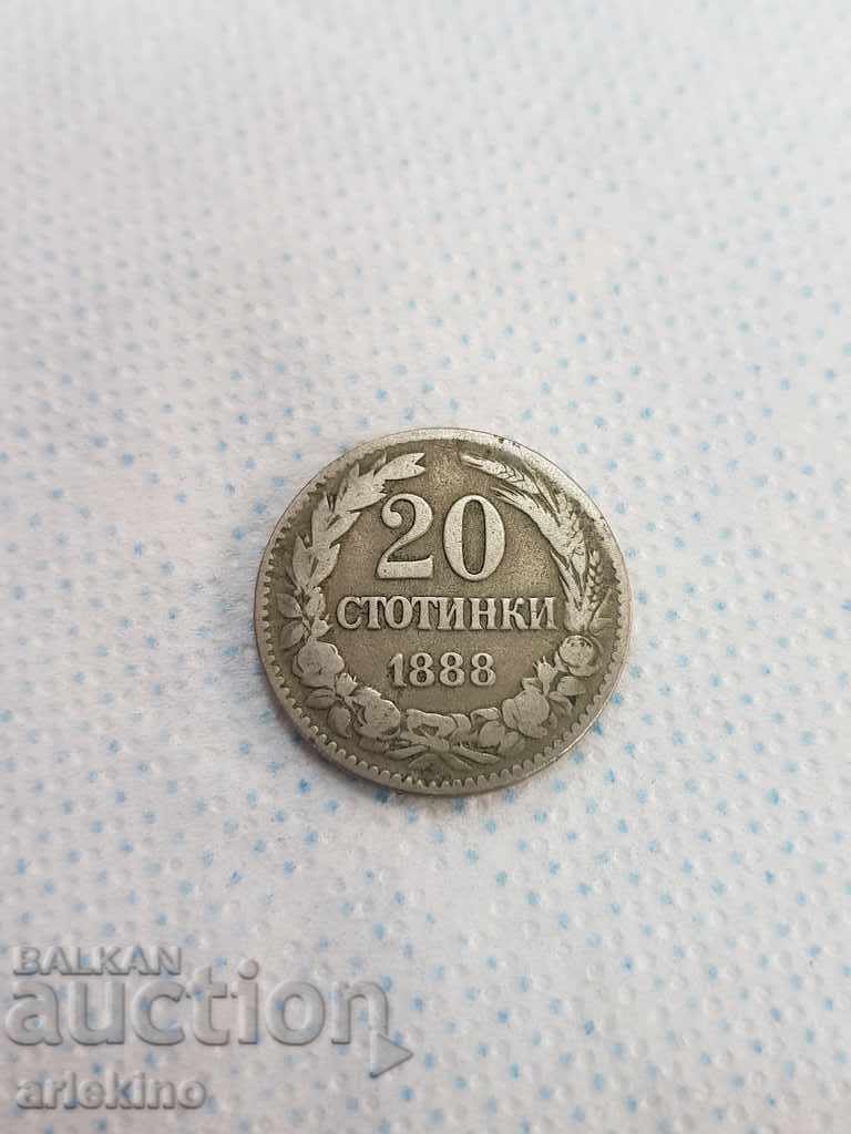 Licitație Monedă bulgară 20 stotinki 1888 Licitație Monedă bulgară 20 stotinki 1888