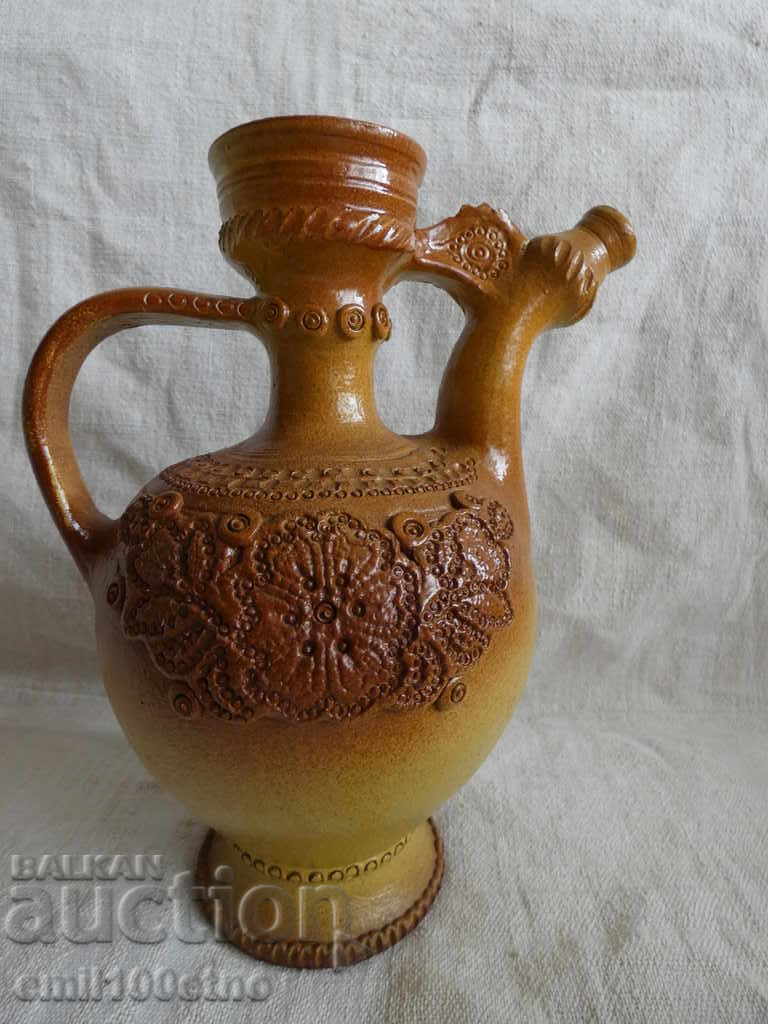 Auction Kana - cronder with 4 cups author's ceramics Tsonko Troyan 1996 Auction Kana - cronder with 4 cups author's ceramics Tsonko Troyan 1996