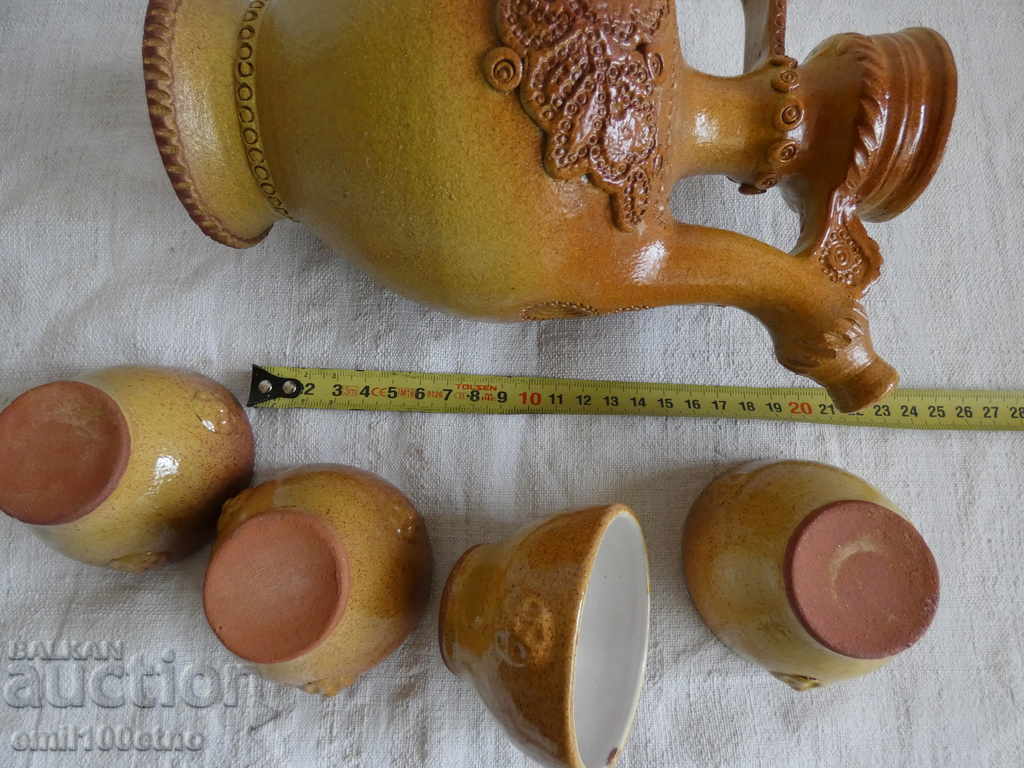 Kana - cronder with 4 cups author's ceramics Tsonko Troyan 1996 - 7 Kana - cronder with 4 cups author's ceramics Tsonko Troyan 1996 - 7