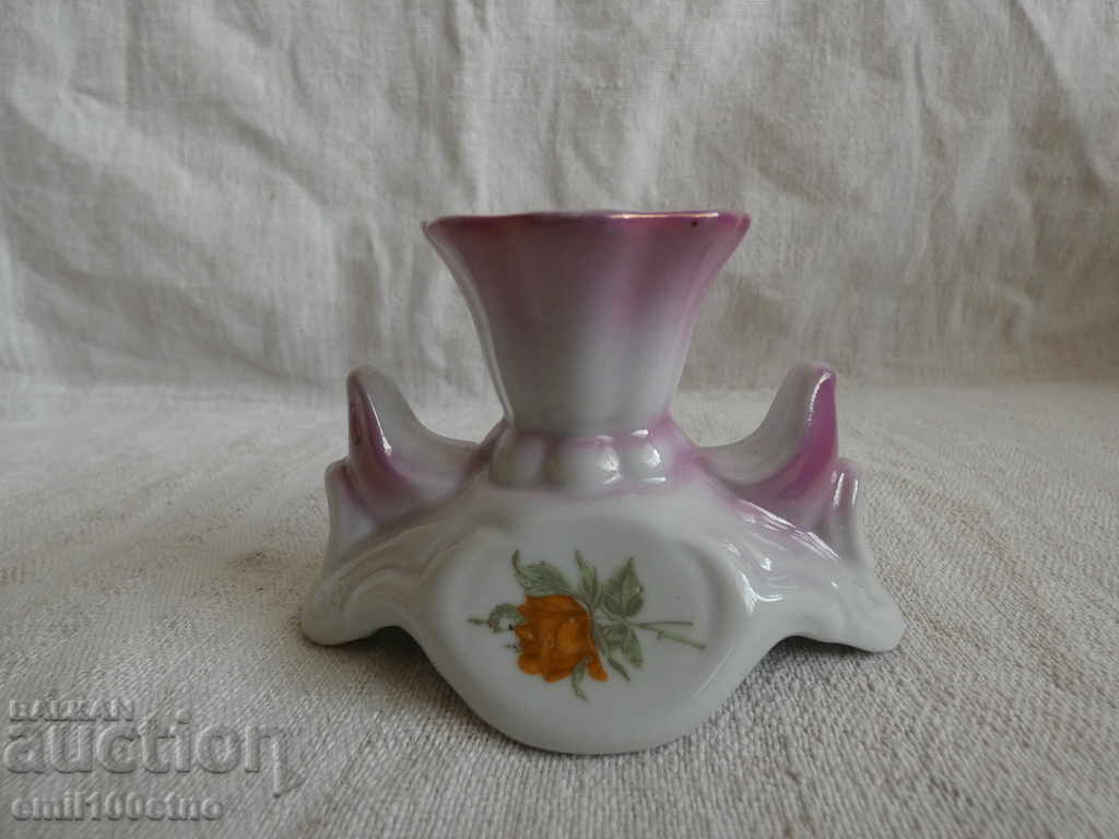 Beautiful small porcelain candlestick TITOV VELES Yugoslavia with price 7.00 BGN | € 3.58