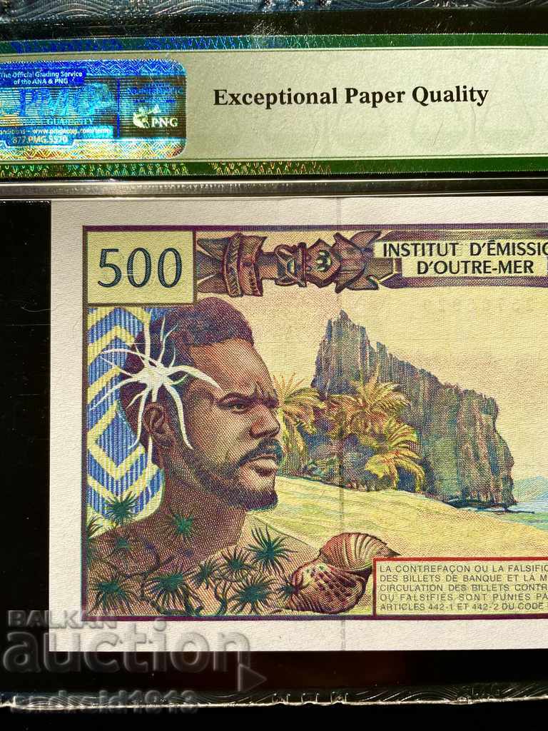 FRENCH POLYNESIA - 500 FRANCE 1992, P1e, UNC, PMG 66 - 5