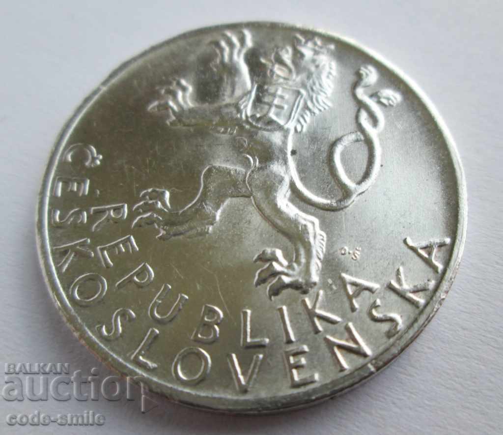 Auction Old silver jubilee coin Czechoslovakia 1944-1947 Auction Old silver jubilee coin Czechoslovakia 1944-1947