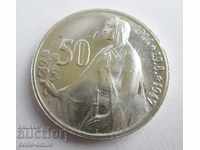 Monedă veche de jubileu de argint Cehoslovacia 1944-1947