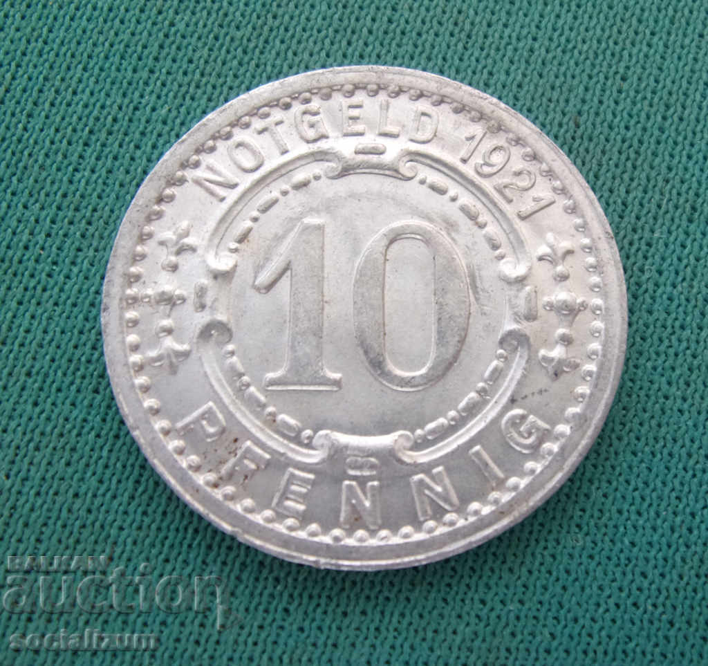 Ваймар  Липп Германия 10 Пфениг 1921 Rare с цена € 6.14 | 12.01 лв.