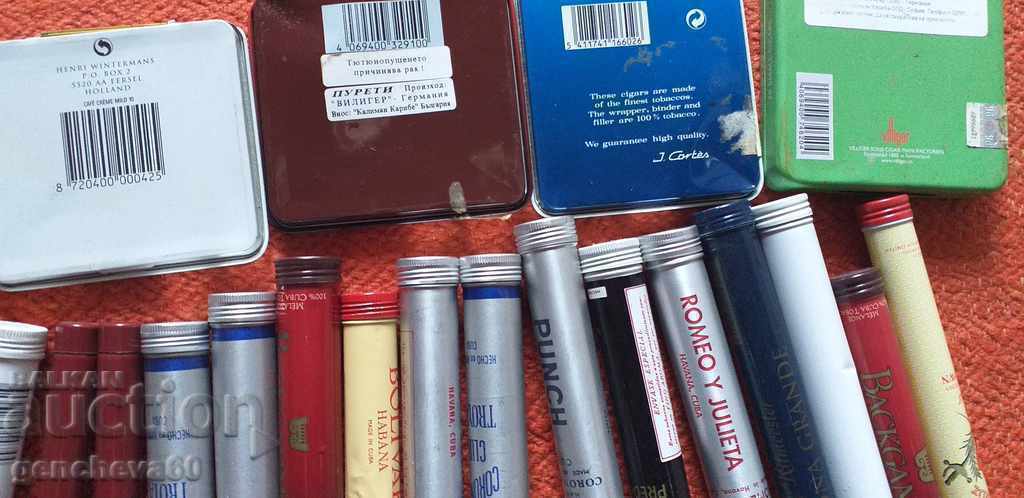 Collection of cigars in an old wooden, pyrography box - 6