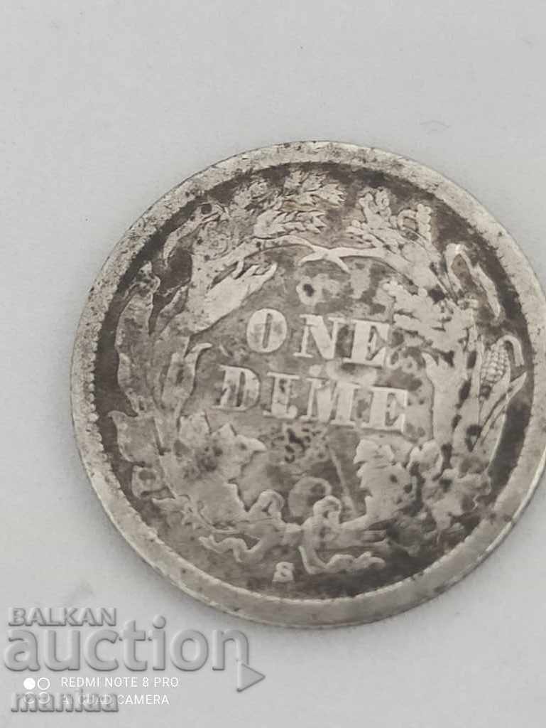 Extremely rare! One Inch 1861 - S