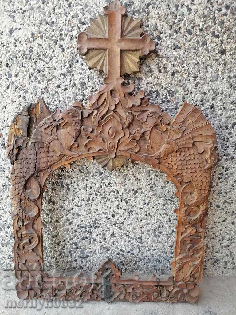 Revival-period home iconostasis icon, bible, cross UNIQUE