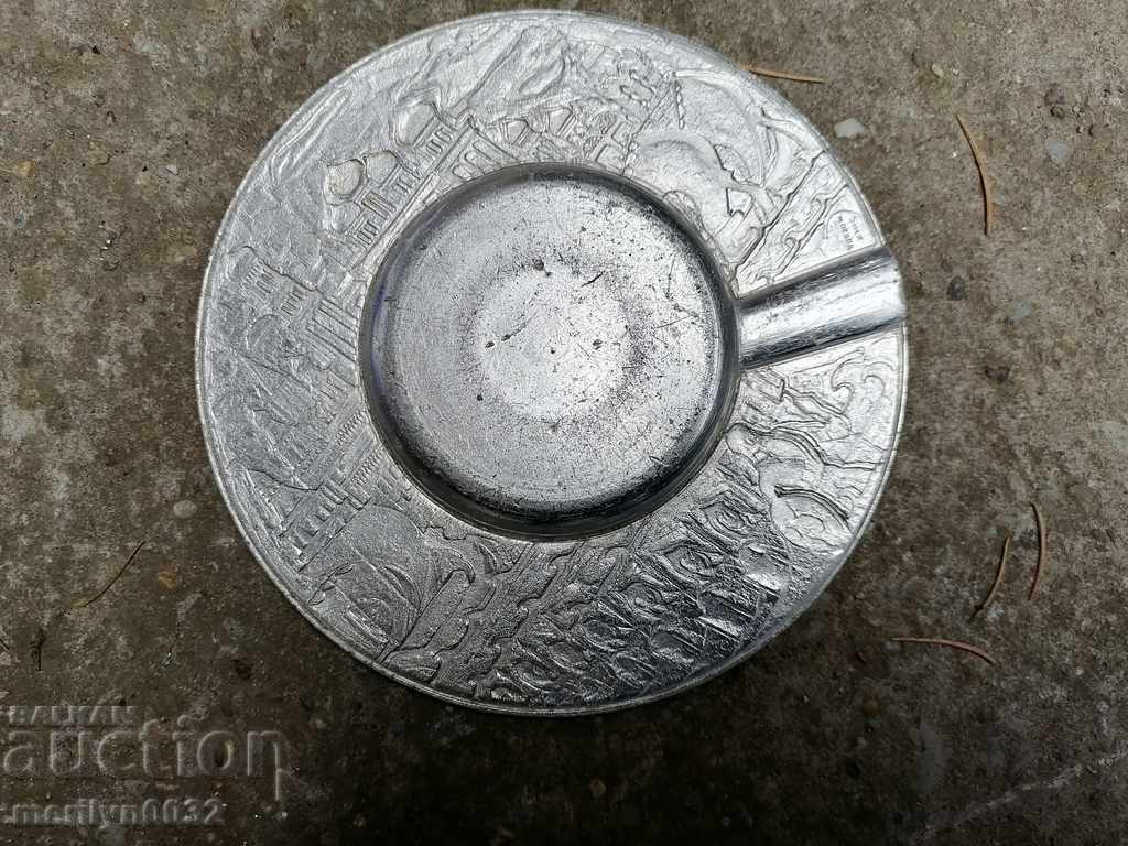 Delivery of Old aluminum ashtray in Art Deco style of the USSR, cigarette, cigar Delivery of Old aluminum ashtray in Art Deco style of the USSR, cigarette, cigar