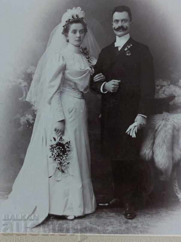 GROOMS OLD PHOTO WEDDING PHOTO CARDBOARD VIENNA